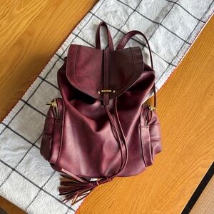 Burgundy Leather Backpack